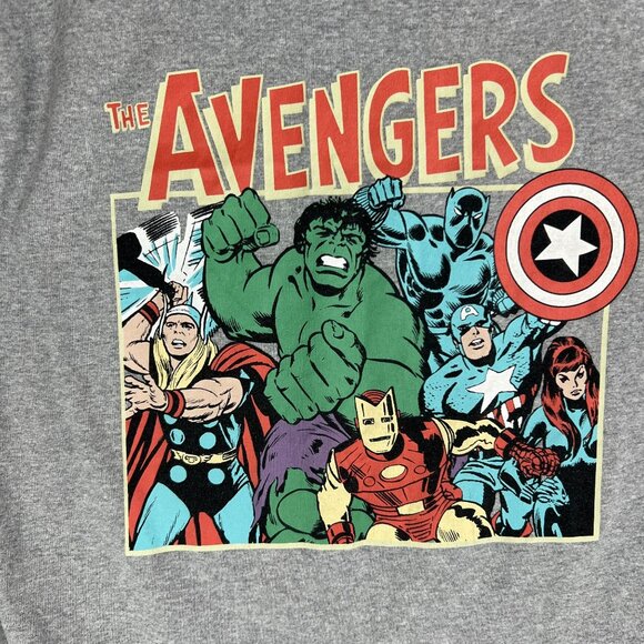 Marvel Avengers Gray Graphic T-Shirt L/G Crew Neck Short Sleeve Youth Unisex - Picture 4 of 8